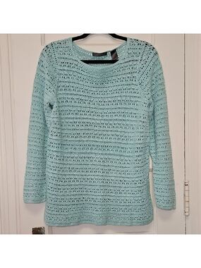 Coastal Grandma Crocheted Sweater Women's XLarge